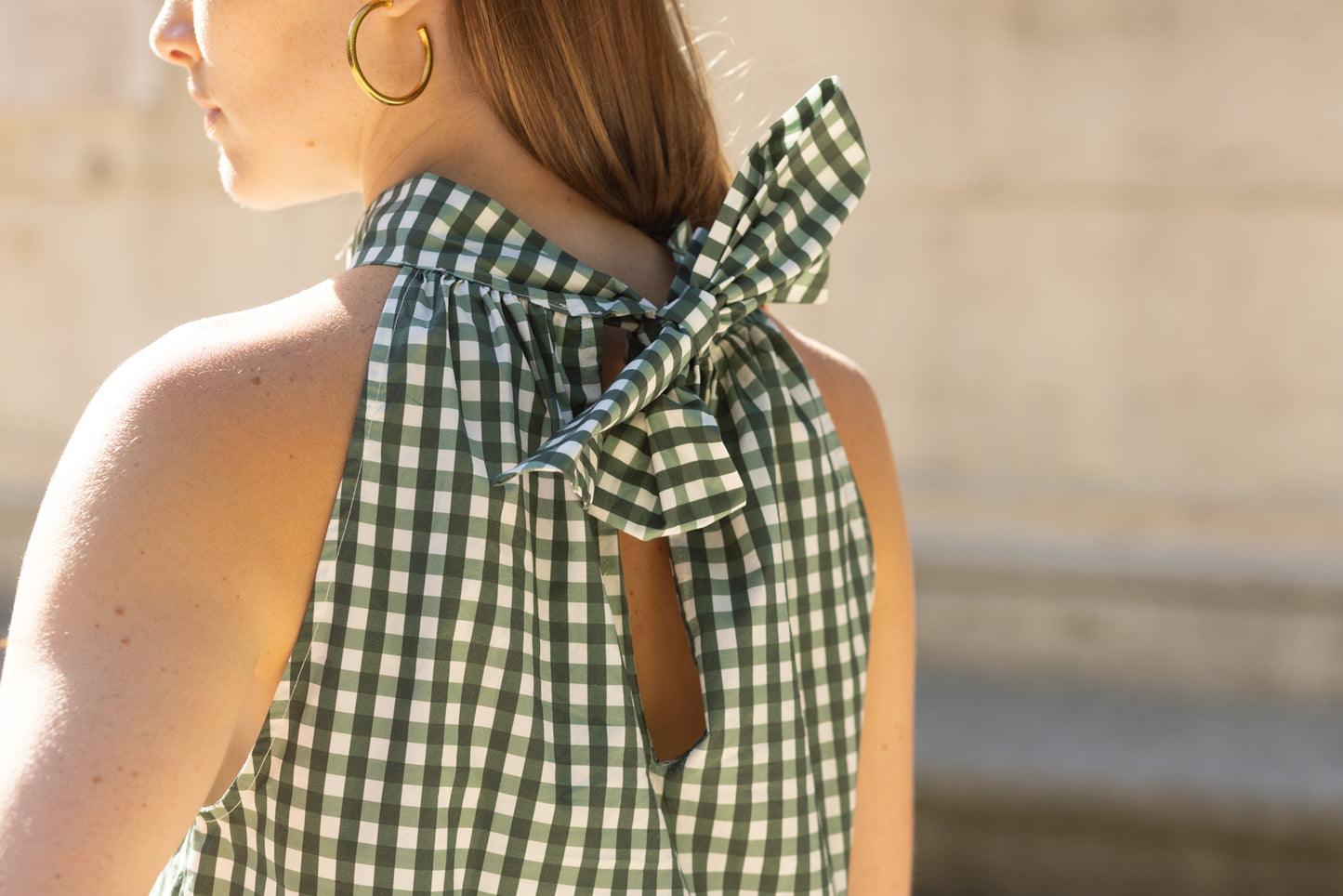 Top vichy vert