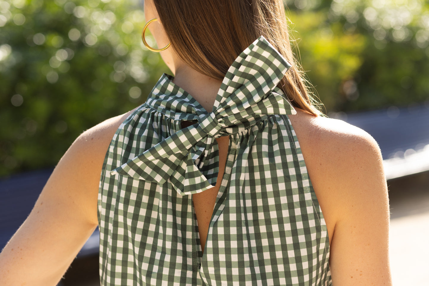 Top vichy vert