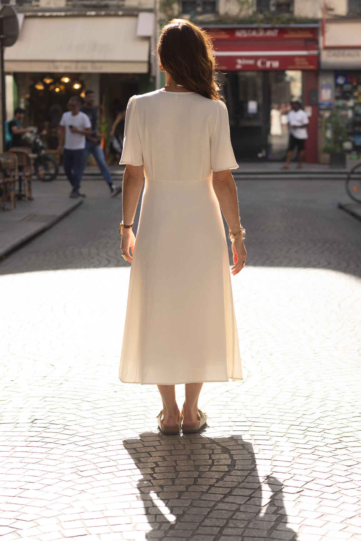 Robe portefeuille sable