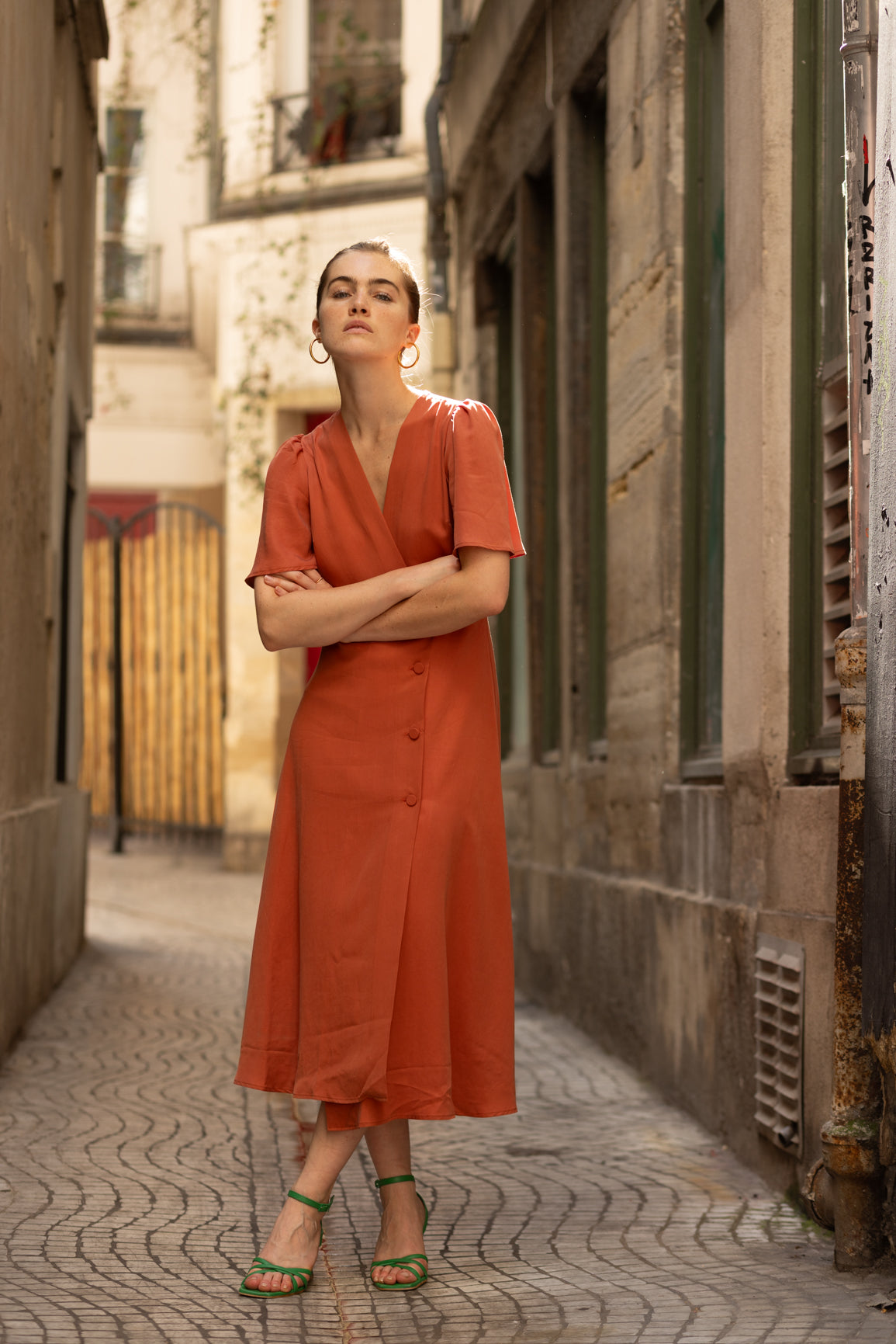Robe portefeuille terracotta