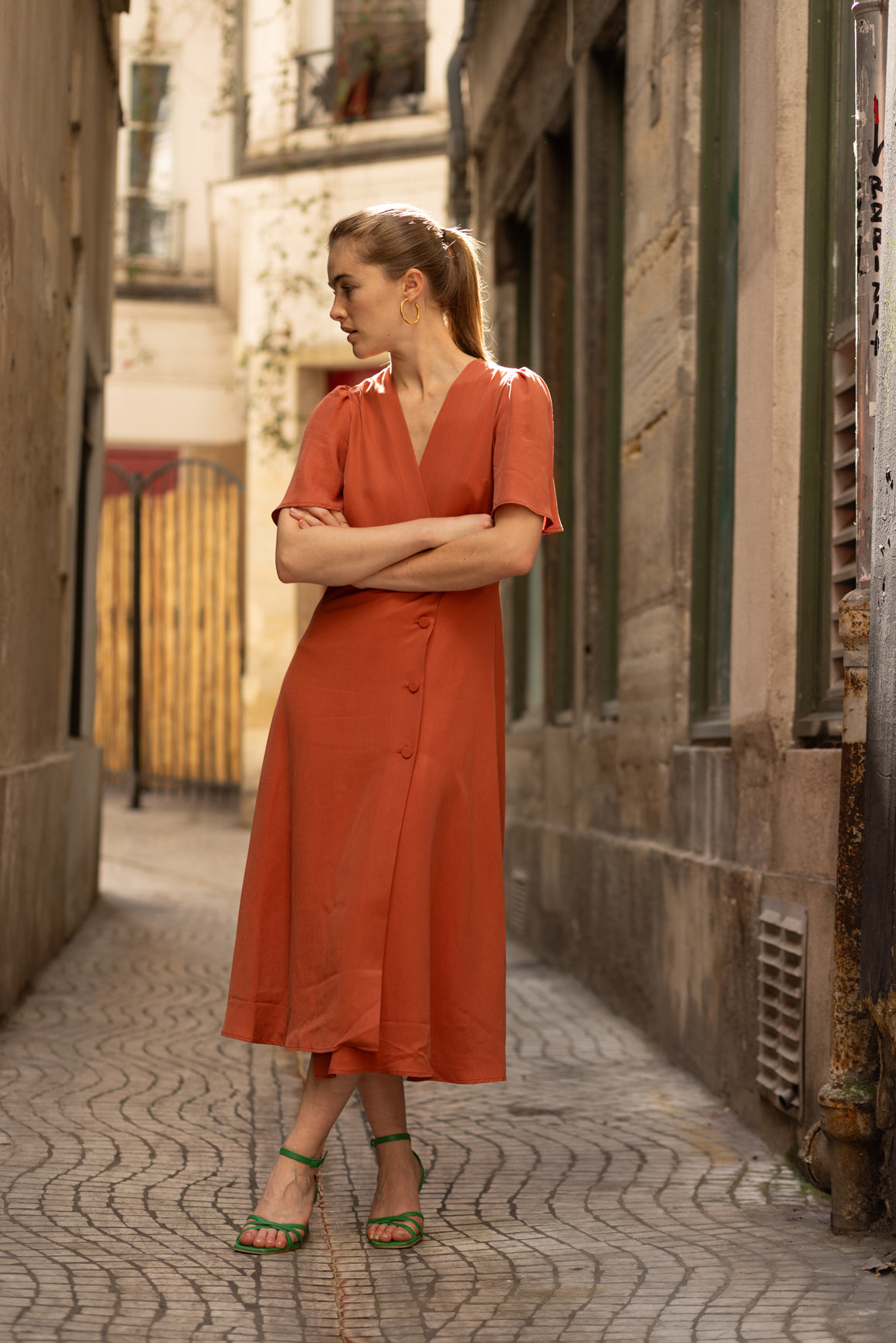 Robe portefeuille terracotta