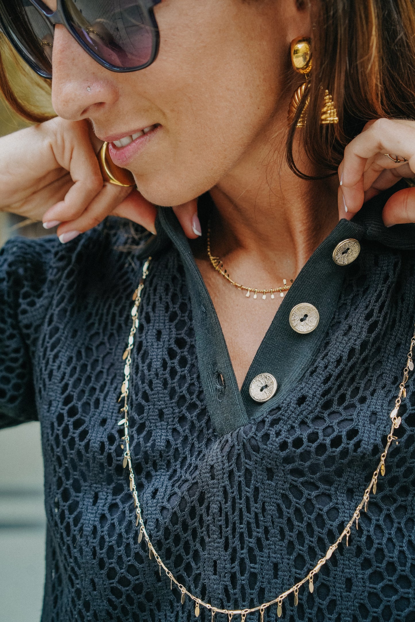 Polo en maille noire