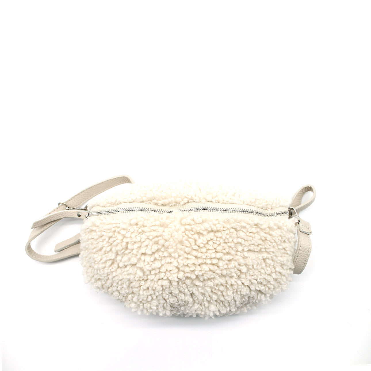 Sac banane petit bouclette beige