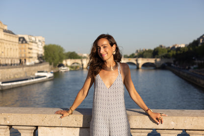 Combinaison pantalon à pois bleu