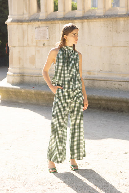 Top vichy vert