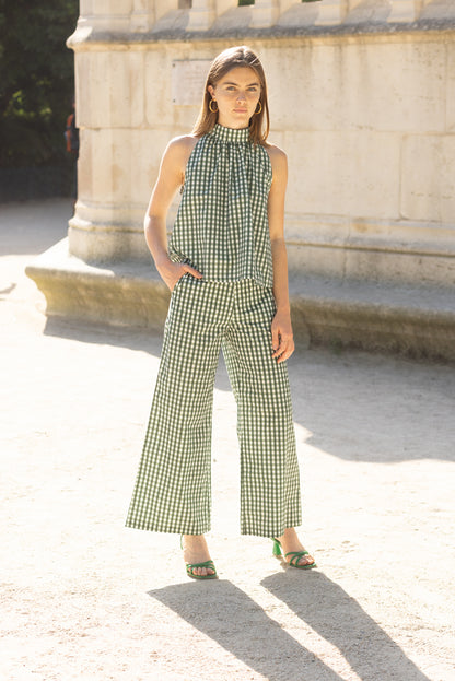 Top vichy vert