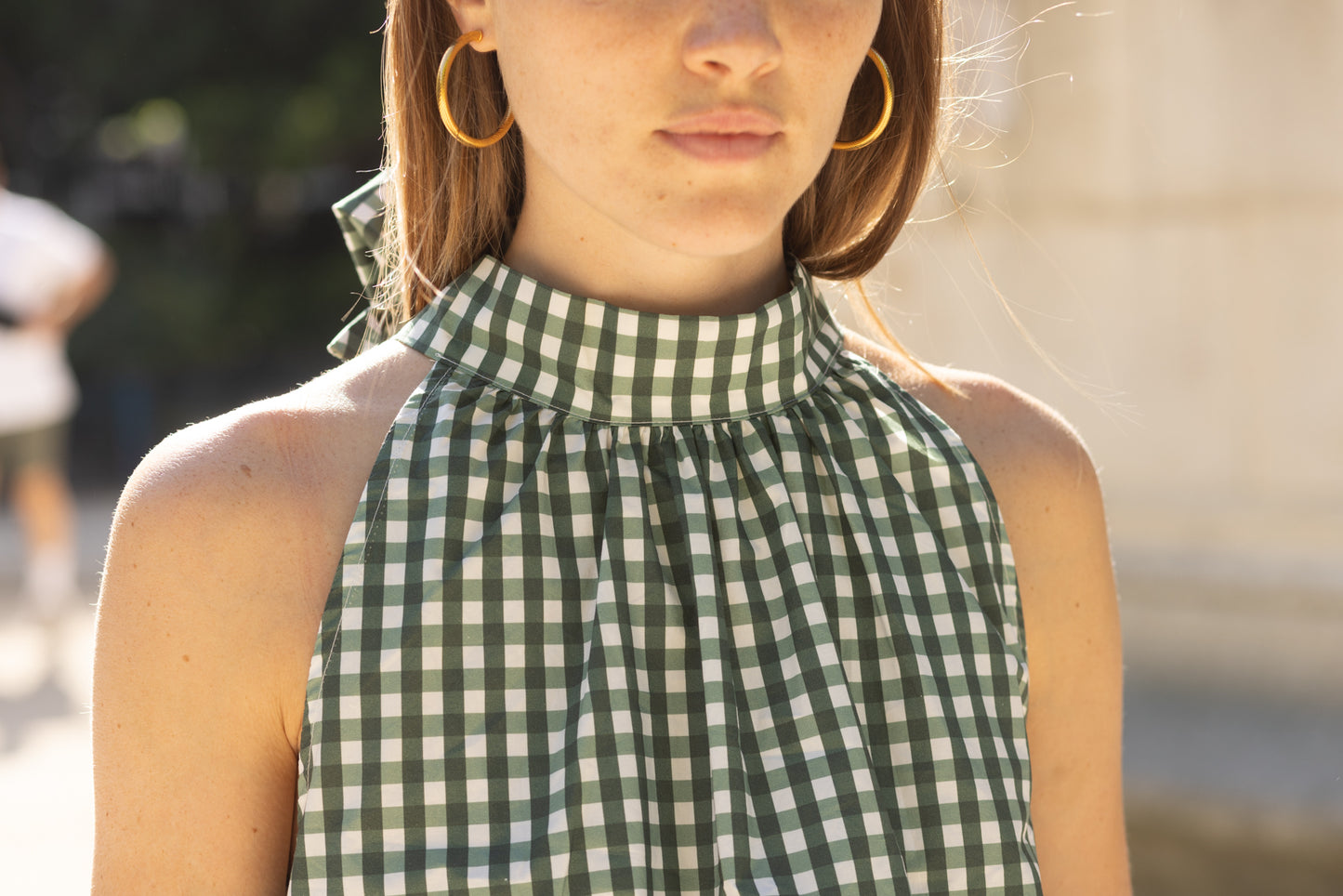 Top vichy vert
