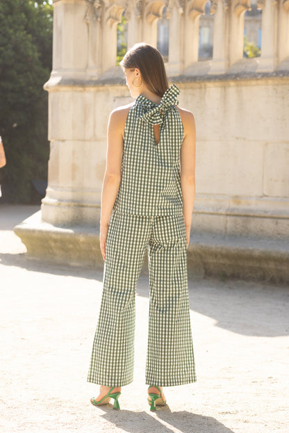 Top vichy vert