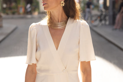 Robe portefeuille sable