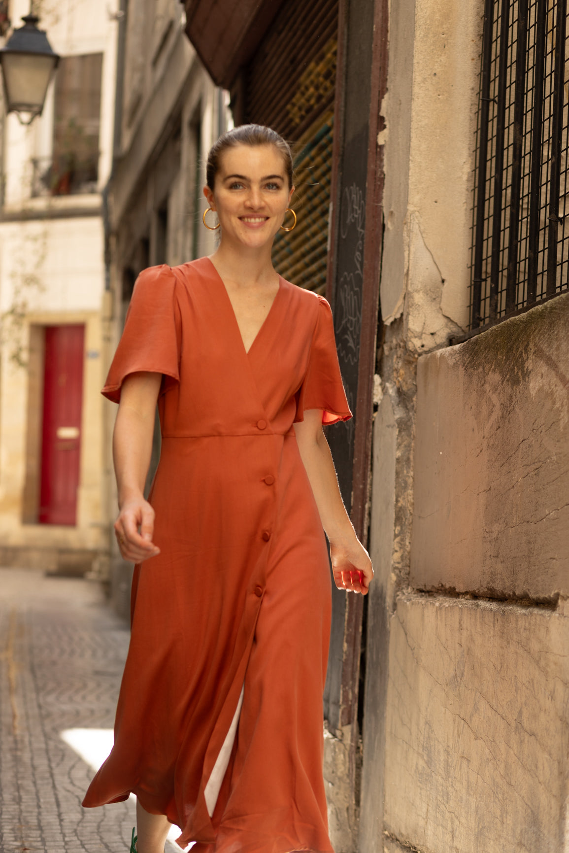 Robe portefeuille terracotta