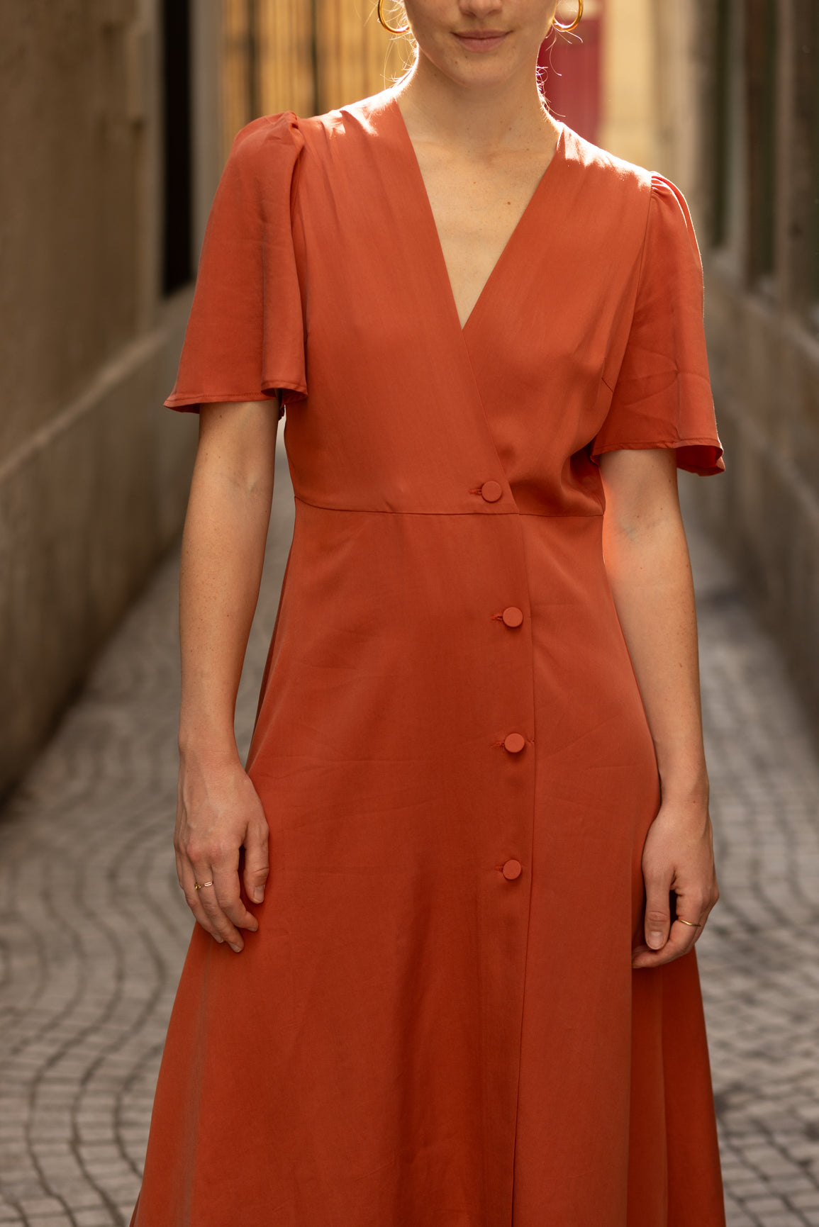 Robe portefeuille terracotta