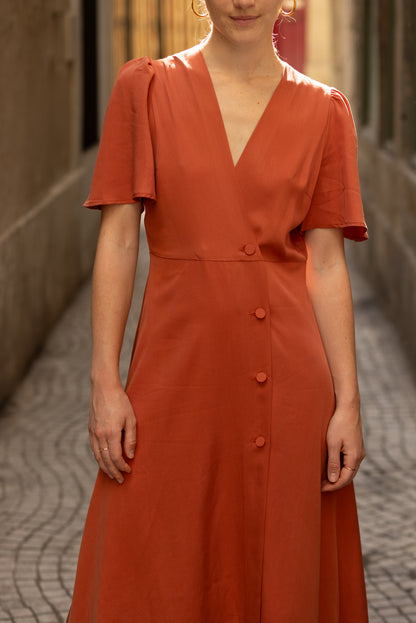 Robe portefeuille terracotta