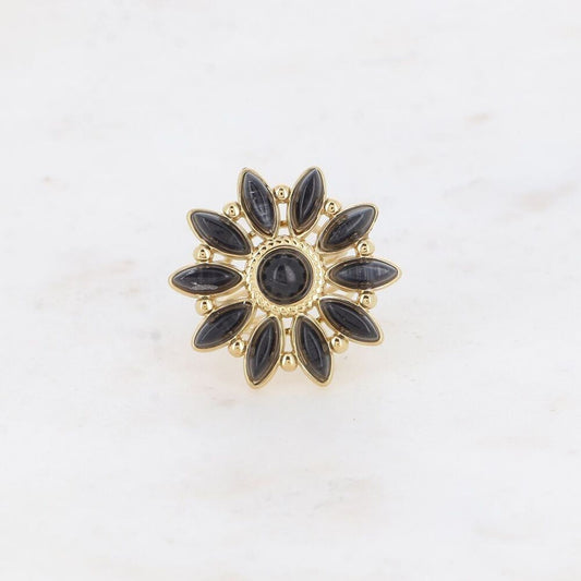 Bague Hena - fleur en oeil de chat