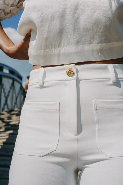 Pantalon blanc tailleur COSMOS