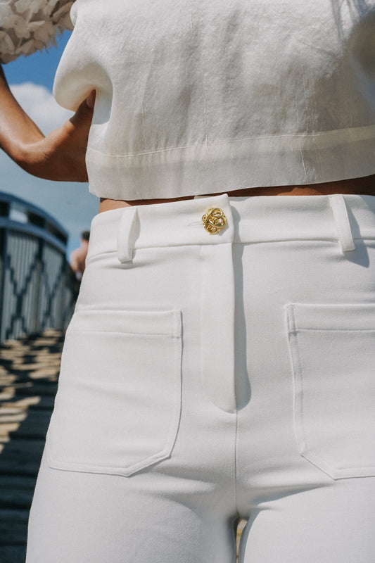 Pantalon blanc tailleur COSMOS