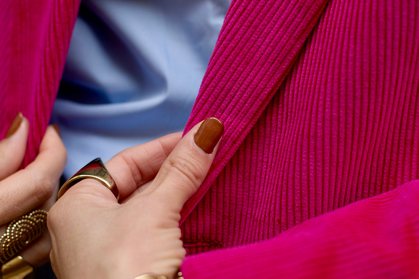 Blazer LOUISE en velours rose