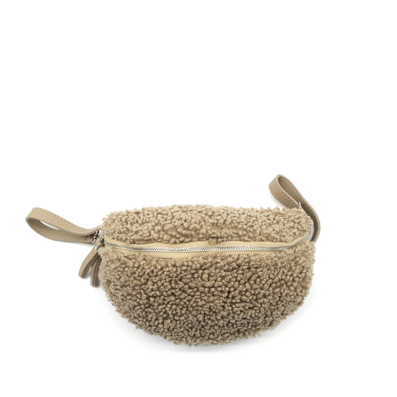 Sac banane petit bouclette taupe