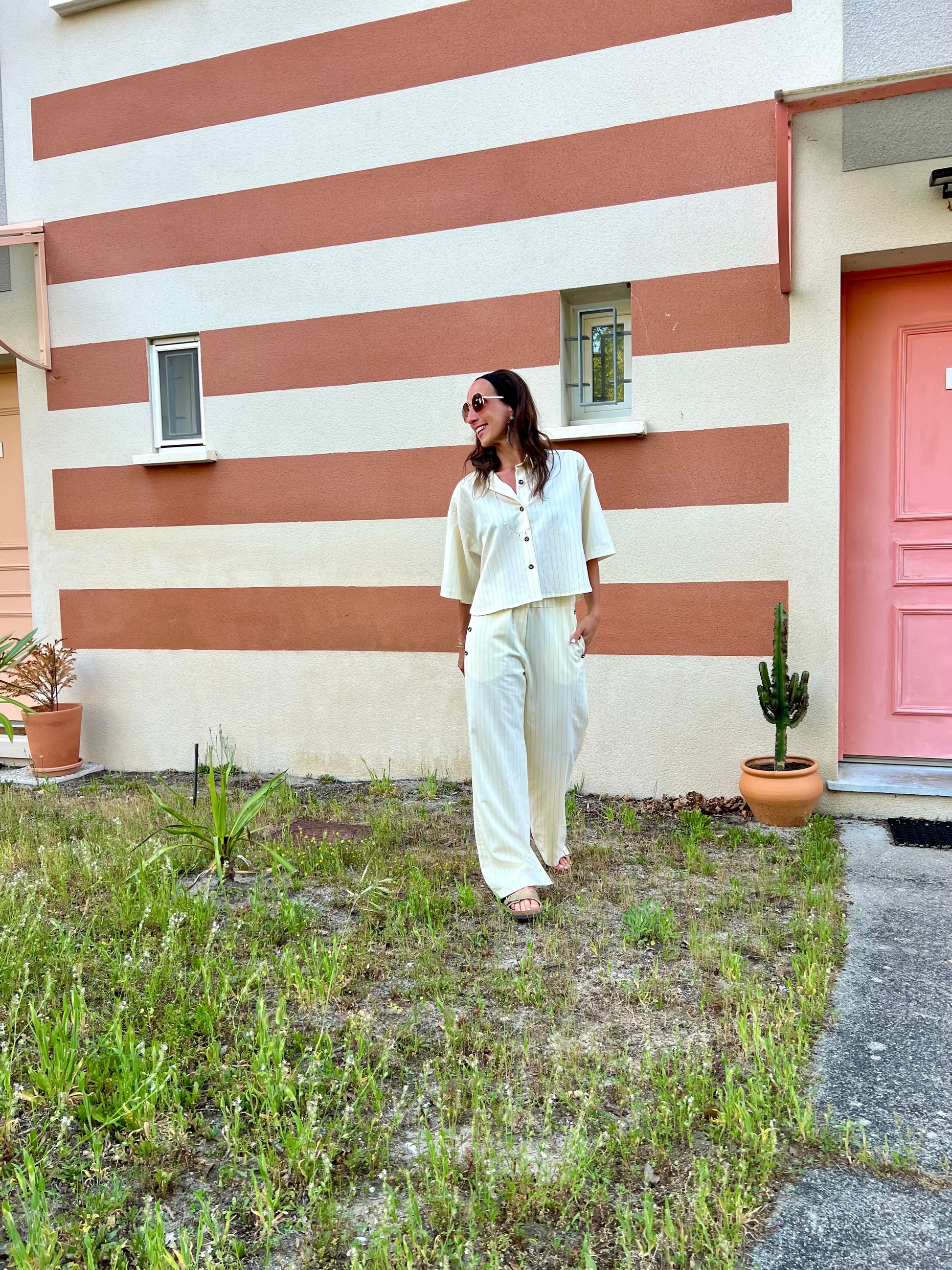 pantalon à rayure 