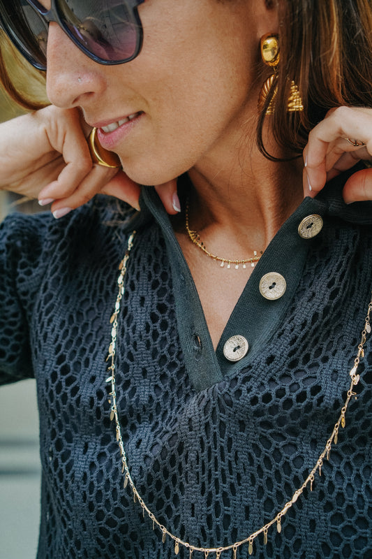 Polo en maille noire