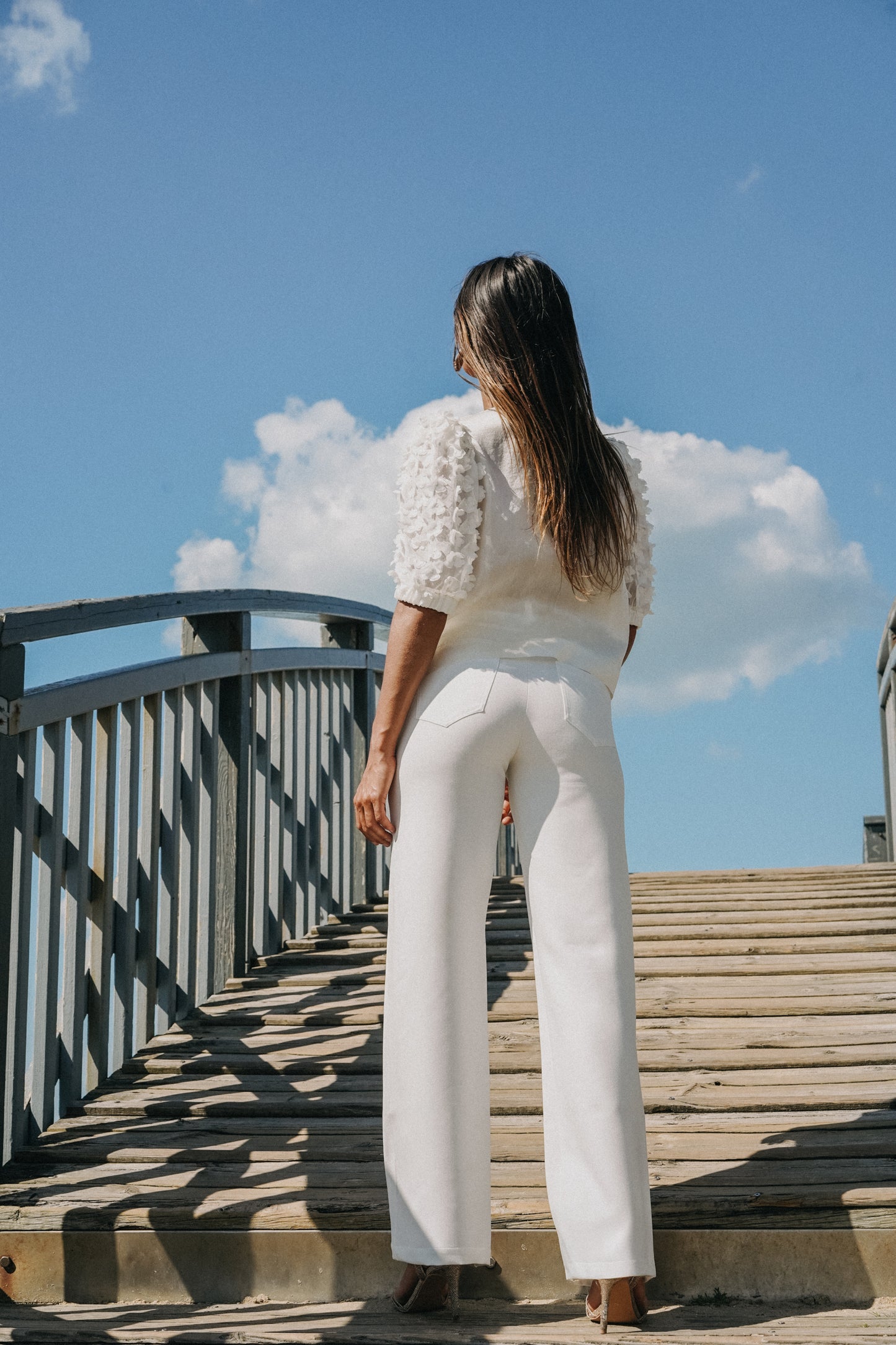 Pantalon blanc tailleur COSMOS
