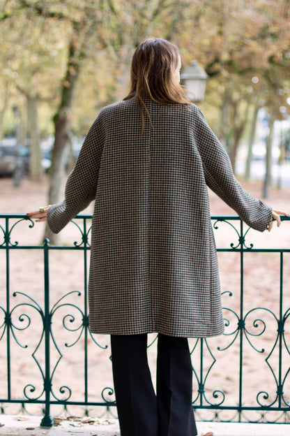 Manteau ALBA carreaux chocolat