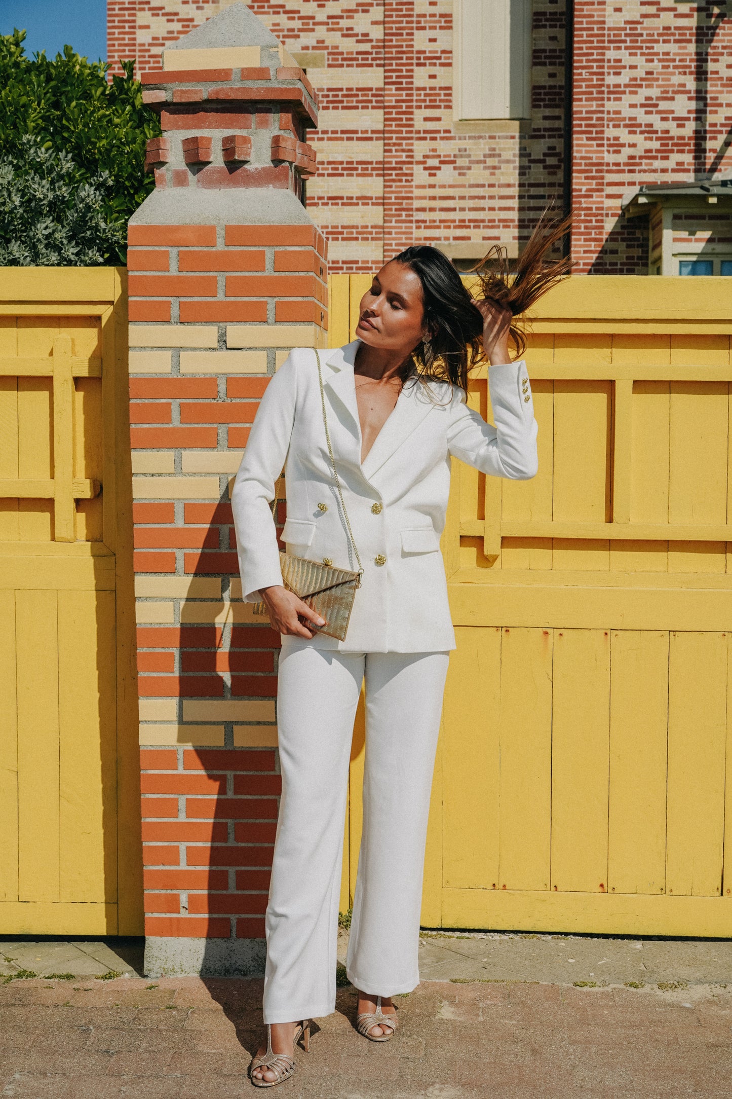 Pantalon blanc tailleur COSMOS