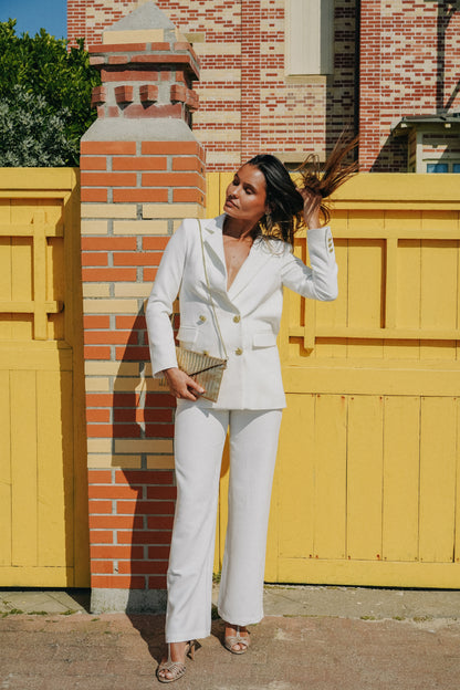 Pantalon blanc tailleur COSMOS