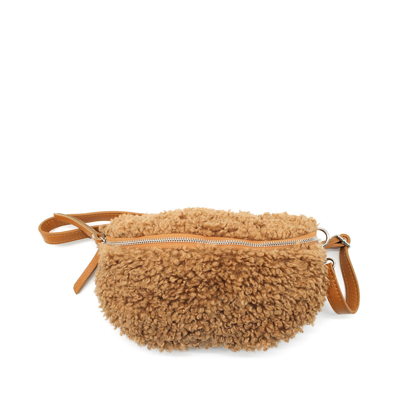 Sac banane petit  bouclette Camel