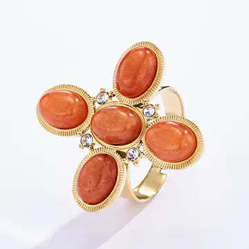 Bague croix orange