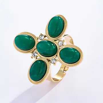 Bague croix verte