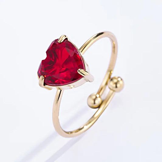 Bague cœur rouge